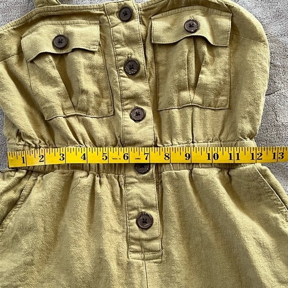 Urban Outfitters UO Malibu Romper Women Small Khaki Brown Sleeveless Linen Blend - Picture 12 of 13